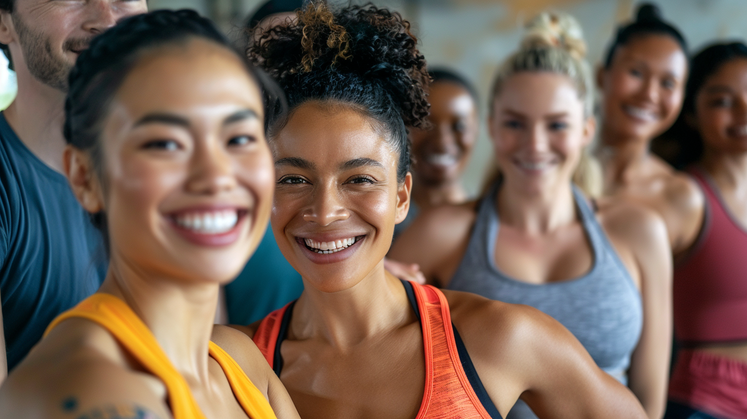 Люди різного віку займаються йогою на свіжому повітрі